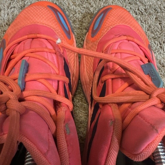 adidas Exhibit A Acid‎ Red Men\'s Size 9 Athletic Basketball Sneakers Shoes